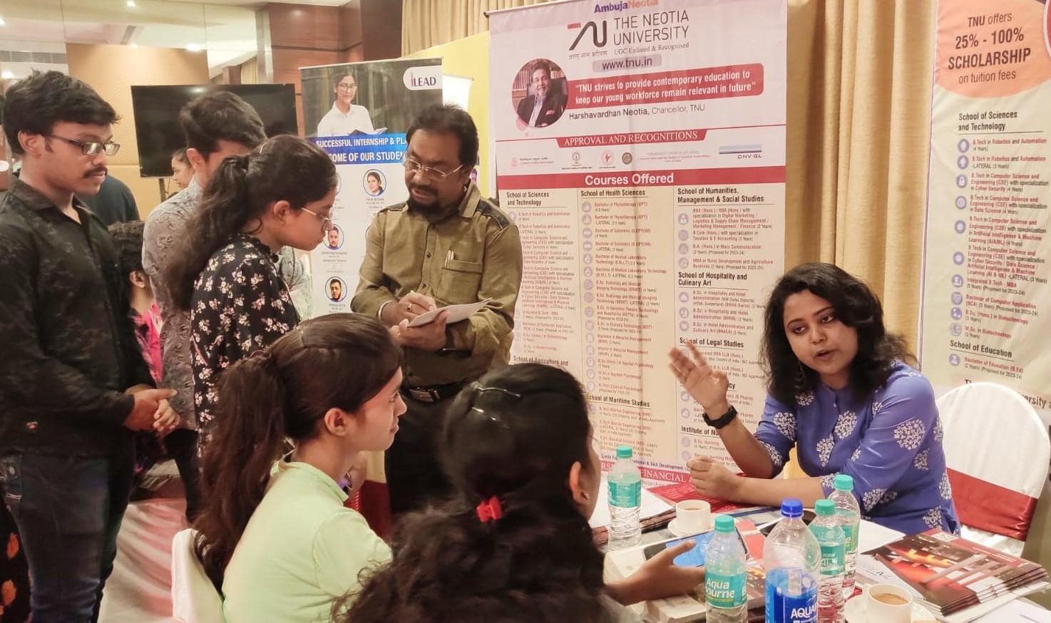 Mentor reviewing programs with a prospective student